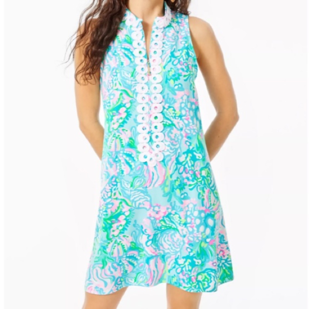 Lilly Pulitzer Blue and Green Sleeveless Dress